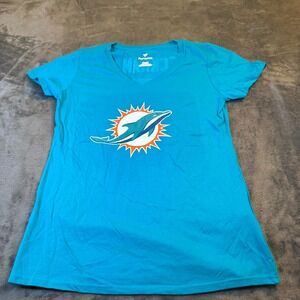 Fanatics Miami Dolphins V Neck T Shirt Turquoise Beckham Jr #3 Womens Small